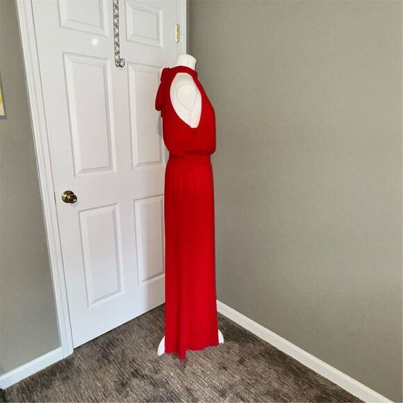 Vince Camuto Women's Halter Neck Wide Leg Jumpsuit Red Size L Party/Cocktail - Picture 6 of 16